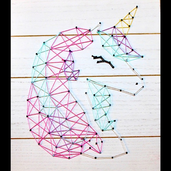 Unicorn string art wooden wall plaque NWT - Picture 5 of 16